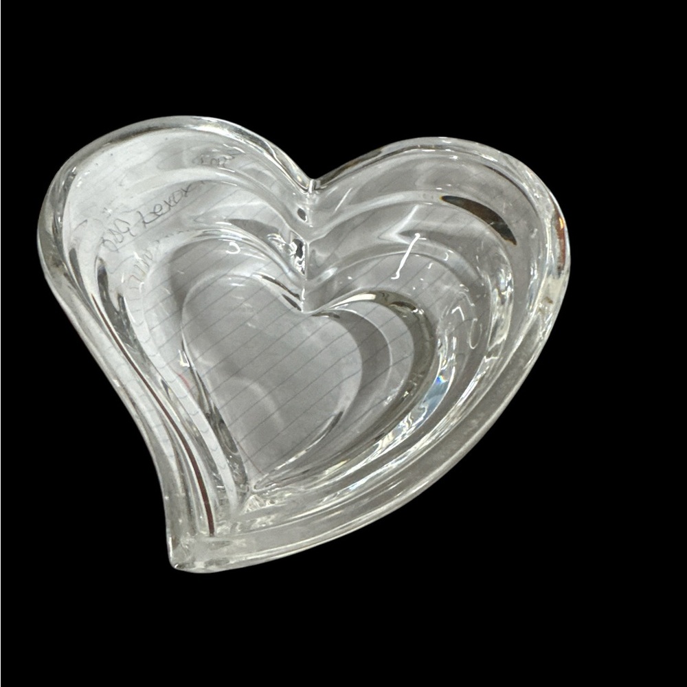 Vintage Lenox Arctic Bloom Collection Crystal Heart Shaped Dish. (E)